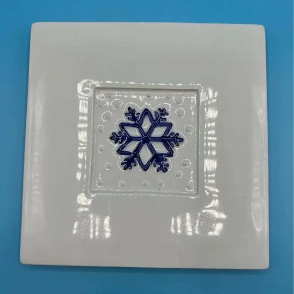 Trivet Ceramic SnowFlake Italy Stefani Ceramica Crate & Barrel 8